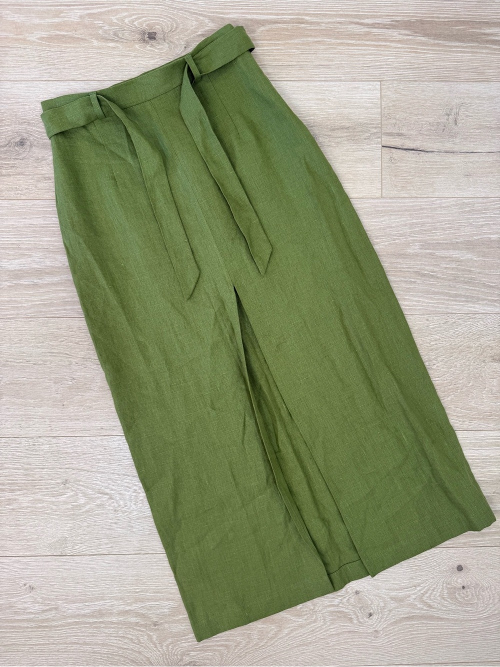 Paloma Wool Green Linen Midi Skirt